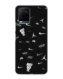 Чехол для Vivo Y21 / Y21s с картинкой «Nike Black Pattern»