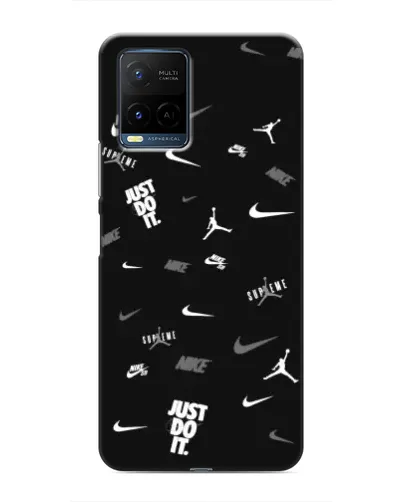 Чехол для Vivo Y21 / Y21s с картинкой «Nike Black Pattern» Чехол для Vivo Y21 / Y21s с картинкой «Nike Black Pattern»
