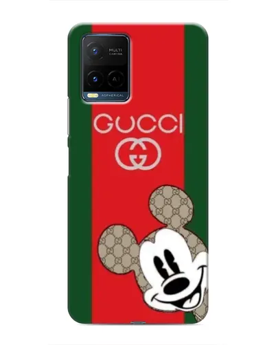Чехол для Vivo Y21 / Y21s с картинкой «Gucci — полосы и Микки» Чехол для Vivo Y21 / Y21s с картинкой «Gucci — полосы и Микки»