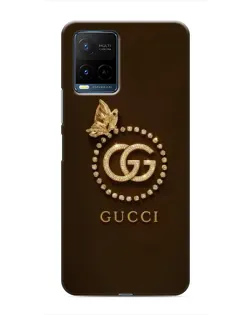 Чехол для Vivo Y21 / Y21s с картинкой «Gucci — золотая бабочка»