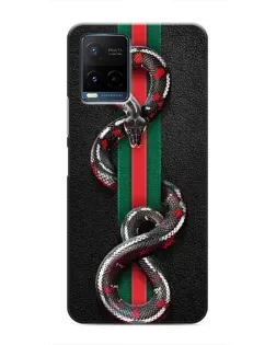 Чехол для Vivo Y21 / Y21s с картинкой «Gucci — змея на полосе»