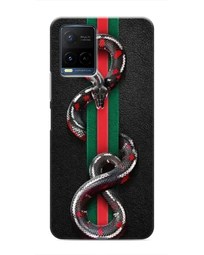 Чехол для Vivo Y21 / Y21s с картинкой «Gucci — змея на полосе» Чехол для Vivo Y21 / Y21s с картинкой «Gucci — змея на полосе»