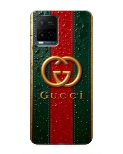 Чехол для Vivo Y21 / Y21s с картинкой «Gucci — фирменная полоса и золото»