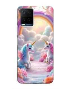 Чехол для Vivo Y21 / Y21s с картинкой «Радуга и единороги» Чехол для Vivo Y21 / Y21s с картинкой «Радуга и единороги»