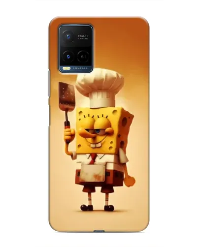 Чехол для Vivo Y21 / Y21s с картинкой «Губка Боб повар»