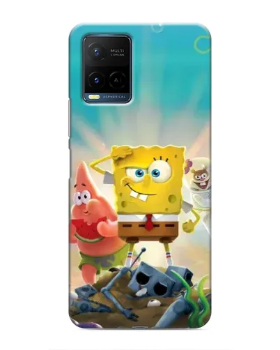 Чехол для Vivo Y21 / Y21s с картинкой «Спанч Боб победитель»