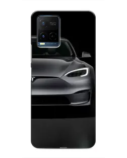 Чехол для Vivo Y21 / Y21s с картинкой «Tesla Model S Look»