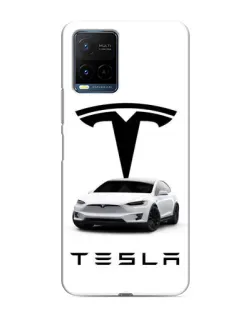 Чехол для Vivo Y21 / Y21s с картинкой «Tesla White Style» Чехол для Vivo Y21 / Y21s с картинкой «Tesla White Style»