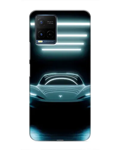 Чехол для Vivo Y21 / Y21s с картинкой «Tesla в неоне» Чехол для Vivo Y21 / Y21s с картинкой «Tesla в неоне»