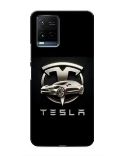 Чехол для Vivo Y21 / Y21s с картинкой «Tesla — серебристое авто» Чехол для Vivo Y21 / Y21s с картинкой «Tesla — серебристое авто»