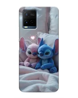Чехол для Vivo Y21 / Y21s с картинкой «Плюшевые Стич Ангел»