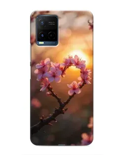 Чехол для Vivo Y21 / Y21s с картинкой «Розовый цвет сердце на фоне заката» Чехол для Vivo Y21 / Y21s с картинкой «Розовый цвет сердце на фоне заката»
