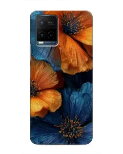 Чехол для Vivo Y21 / Y21s с картинкой «Яркая сине-оранжевая флора» Чехол для Vivo Y21 / Y21s с картинкой «Яркая сине-оранжевая флора»