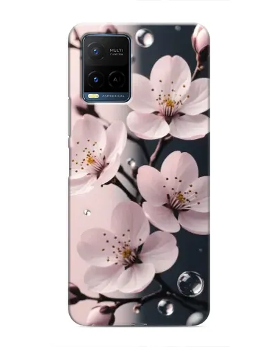Чехол для Vivo Y21 / Y21s с картинкой «Нежная сакура и капли» Чехол для Vivo Y21 / Y21s с картинкой «Нежная сакура и капли»