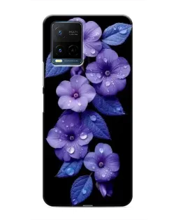 Чехол для Vivo Y21 / Y21s с картинкой «Фиолетовые цветы с росою»