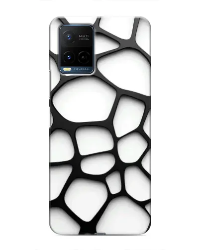 Чехол для Vivo Y21 / Y21s с картинкой «Белая объемная сетка»