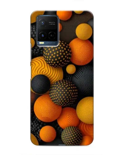 Чехол для Vivo Y21 / Y21s с картинкой «Объемные оранжевые сферы»