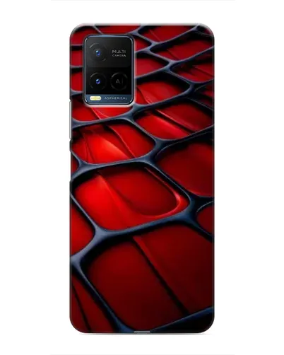 Чехол для Vivo Y21 / Y21s с картинкой «Красная глянцевая сетка»
