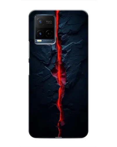 Чехол для Vivo Y21 / Y21s с картинкой «Kрасная лавовая трещина»