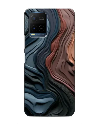 Чехол для Vivo Y21 / Y21s с картинкой «Цветные волны каньона»