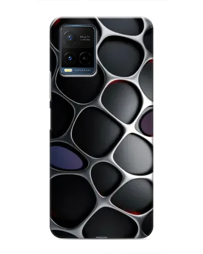 Чехол для Vivo Y21 / Y21s с картинкой «Объемная темная решетка»