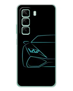 Чехол для Vivo Y21d с картинкой «Голубой силуэт Lamborghini»