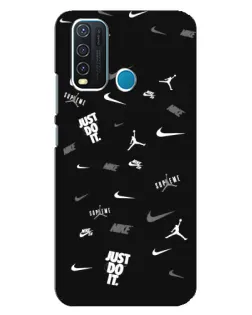 Чехол для Vivo Y30 с картинкой «Nike Black Pattern»