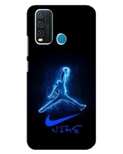 Чехол для Vivo Y30 с картинкой «Jordan Neon Blue»