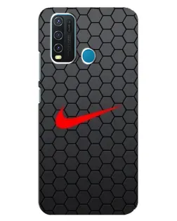 Чехол для Vivo Y30 с картинкой «Nike — карбоновая сетка»