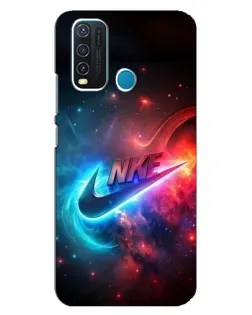 Чехол для Vivo Y30 с картинкой «Огненный логотип Nike»