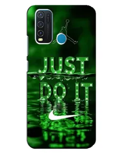 Чехол для Vivo Y30 с картинкой «Зеленый неоновый Nike»
