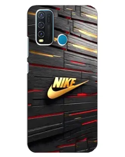 Чехол для Vivo Y30 с картинкой «Золотой Nike на металле»