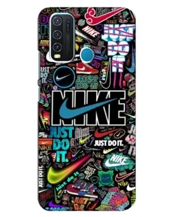 Чехол для Vivo Y30 с картинкой «Яркий коллаж Nike»