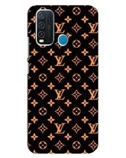 Чехол для Vivo Y30 с картинкой «Золотая монограмма LV»
