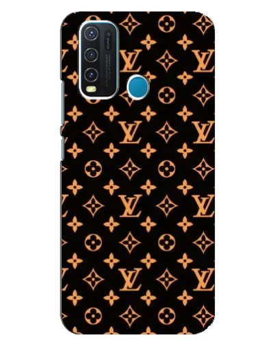 Чехол для Vivo Y30 с картинкой «Золотая монограмма LV»