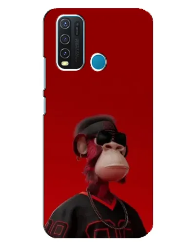 Чехол для Vivo Y30 с картинкой «Bored Ape в красном»