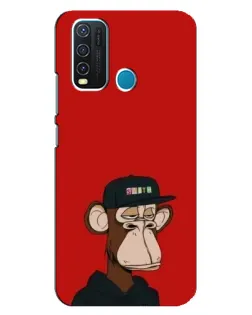 Чехол для Vivo Y30 с картинкой «Bored Ape — красный фон» Чехол для Vivo Y30 с картинкой «Bored Ape — красный фон»