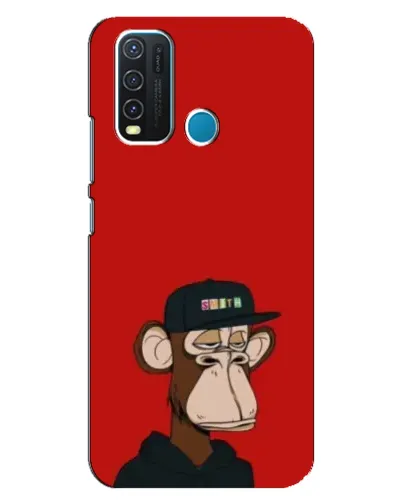 Чехол для Vivo Y30 с картинкой «Bored Ape — красный фон»