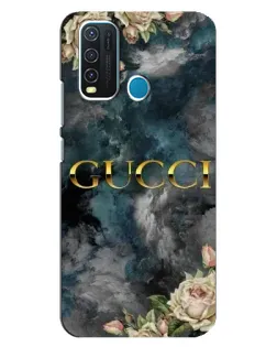 Чехол для Vivo Y30 с картинкой «Абстрактные цветы Gucci» Чехол для Vivo Y30 с картинкой «Абстрактные цветы Gucci»