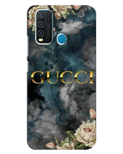 Чехол для Vivo Y30 с картинкой «Абстрактные цветы Gucci»