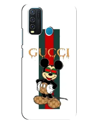 Чехол для Vivo Y30 с картинкой «Микки Маус Gucci — полосы»