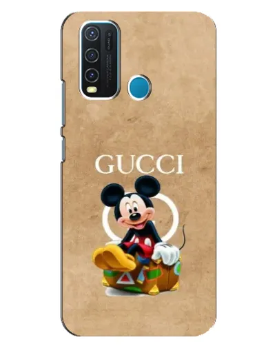 Чехол для Vivo Y30 с картинкой «Микки Маус Gucci — крафт»