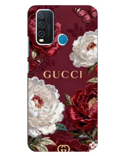 Чехол для Vivo Y30 с картинкой «Gucci — бордовые розы» Чехол для Vivo Y30 с картинкой «Gucci — бордовые розы»