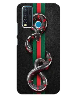 Чехол для Vivo Y30 с картинкой «Gucci — змея на полосе» Чехол для Vivo Y30 с картинкой «Gucci — змея на полосе»
