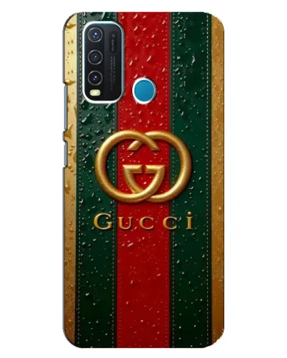 Чехол для Vivo Y30 с картинкой «Gucci — фирменная полоса и золото» Чехол для Vivo Y30 с картинкой «Gucci — фирменная полоса и золото»