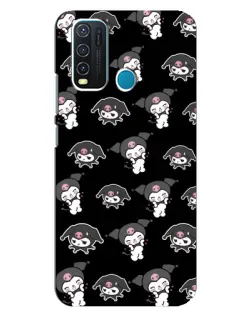 Чехол для Vivo Y30 с картинкой «Черный паттерн Kuromi»