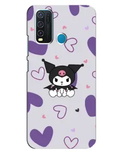 Чехол для Vivo Y30 с картинкой «Kuromi и лавандовые сердца»