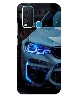 Чехол для Vivo Y30 с картинкой «Взгляд BMW с синими фарами»