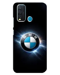 Чехол для Vivo Y30 с картинкой «BMW — неоновое сияние»