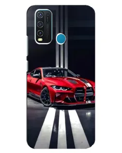 Чехол для Vivo Y30 с картинкой «Красная BMW на дороге»